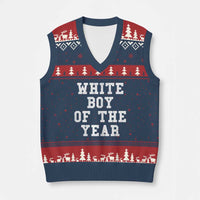 White Boy Of The Year V-Neck Knit Sweater Vest Funny Gift For Him - Wonder Print Shop