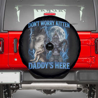 Funny Alpha Wolf Spare Tire Cover Don't Worry Kitten Daddy's Here 90s Vintage Bootleg - Wonder Print Shop