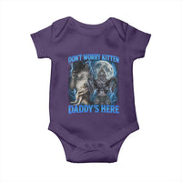 Funny Alpha Wolf Baby Onesie Don't Worry Kitten Daddy's Here 90s Vintage Bootleg - Wonder Print Shop