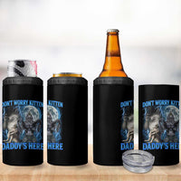 Funny Alpha Wolf 4 in 1 Can Cooler Tumbler Don't Worry Kitten Daddy's Here 90s Vintage Bootleg - Wonder Print Shop