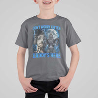 Funny Alpha Wolf T Shirt For Kid Don't Worry Kitten Daddy's Here 90s Vintage Bootleg - Wonder Print Shop