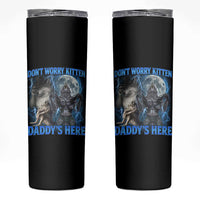 Funny Alpha Wolf Skinny Tumbler Don't Worry Kitten Daddy's Here 90s Vintage Bootleg - Wonder Print Shop