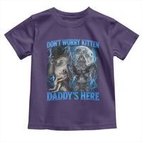 Funny Alpha Wolf Toddler T Shirt Don't Worry Kitten Daddy's Here 90s Vintage Bootleg - Wonder Print Shop