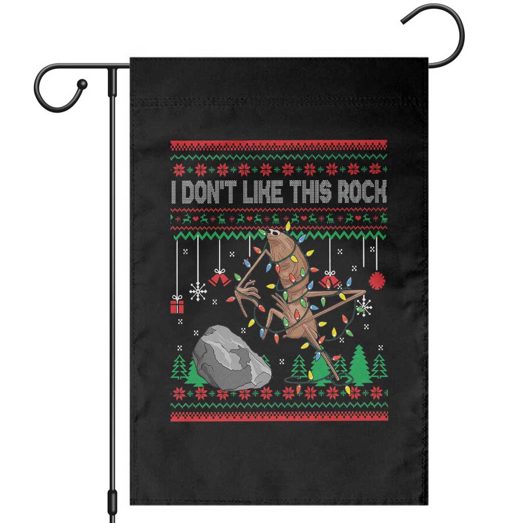 Christmas Marcus The Worm Meme Garden Flag I Dont Like This Rock Brainrot Funny Ugly Xmas - Wonder Print Shop