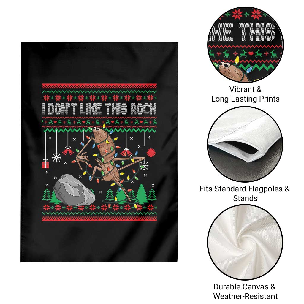 Christmas Marcus The Worm Meme Garden Flag I Dont Like This Rock Brainrot Funny Ugly Xmas - Wonder Print Shop