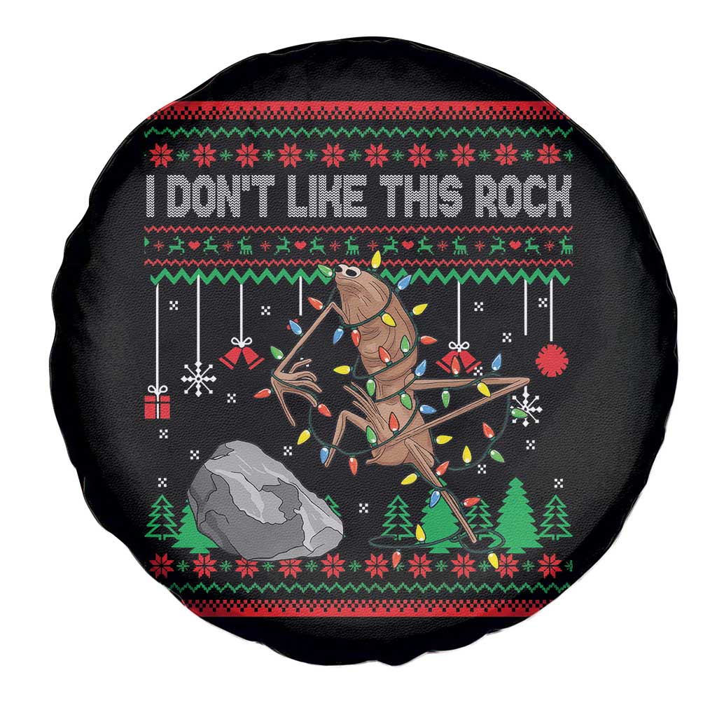 Christmas Marcus The Worm Meme Spare Tire Cover I Dont Like This Rock Brainrot Funny Ugly Xmas - Wonder Print Shop