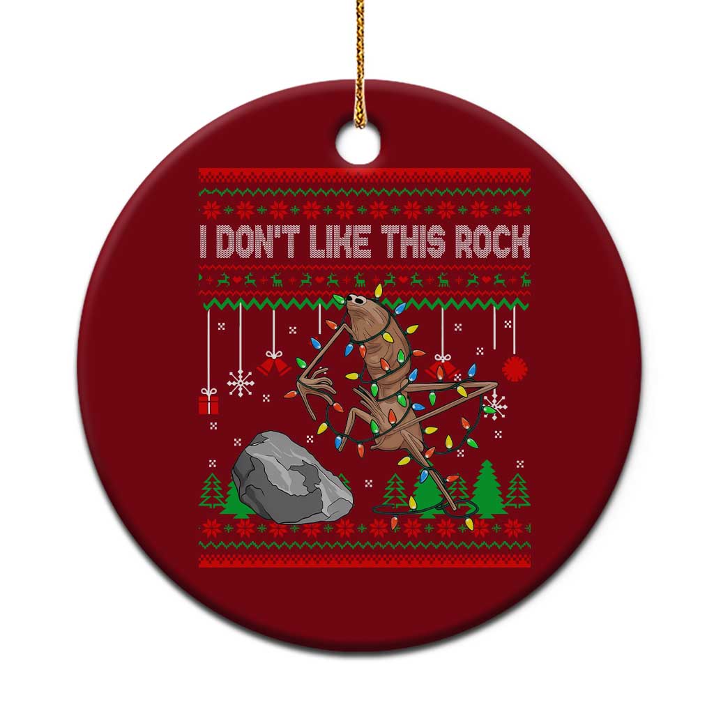 Christmas Marcus The Worm Meme Ceramic Ornament I Dont Like This Rock Brainrot Funny Ugly Xmas - Wonder Print Shop