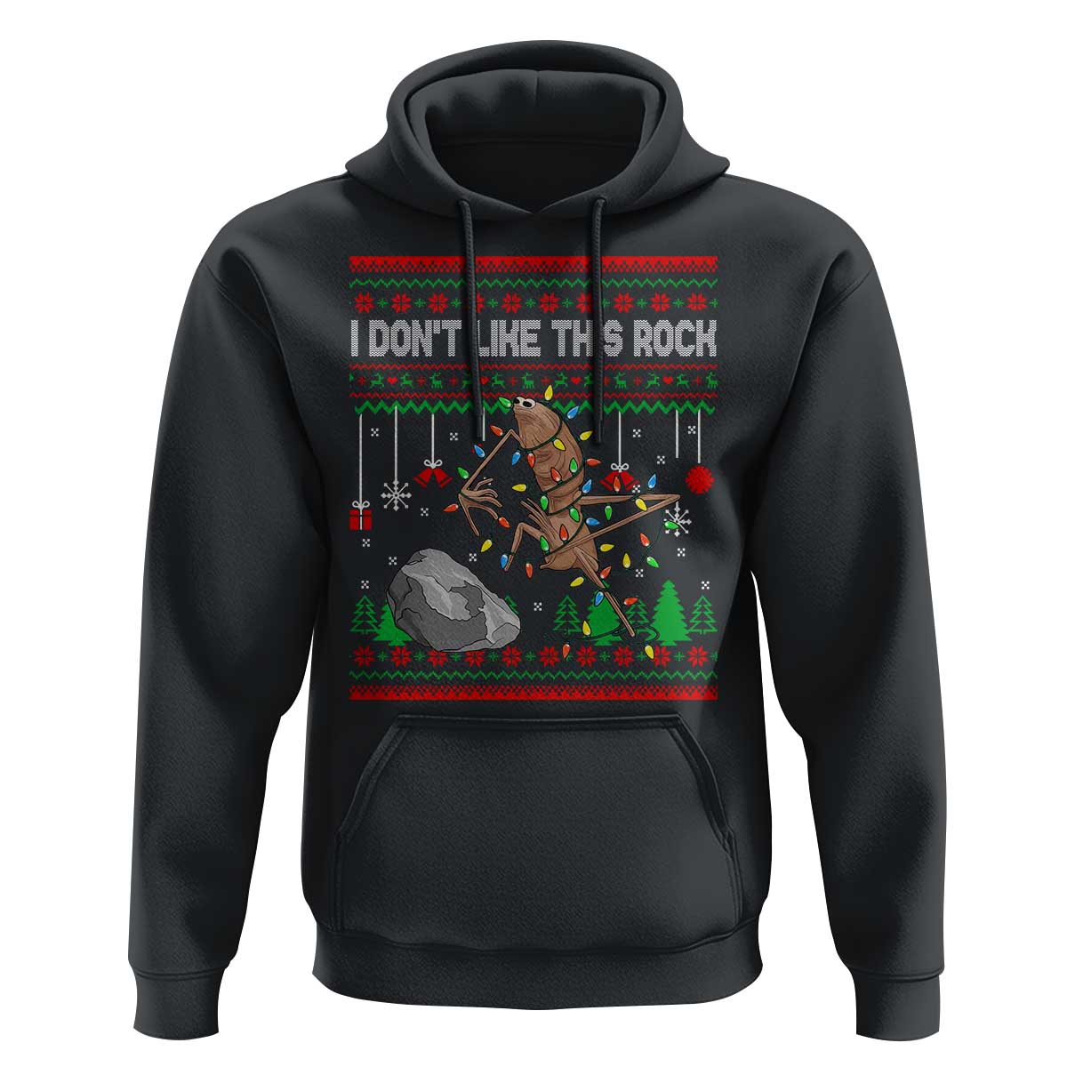 Christmas Marcus The Worm Meme Hoodie I Dont Like This Rock Brainrot Funny Ugly Xmas - Wonder Print Shop
