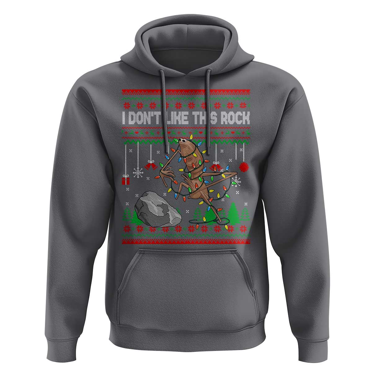 Christmas Marcus The Worm Meme Hoodie I Dont Like This Rock Brainrot Funny Ugly Xmas - Wonder Print Shop