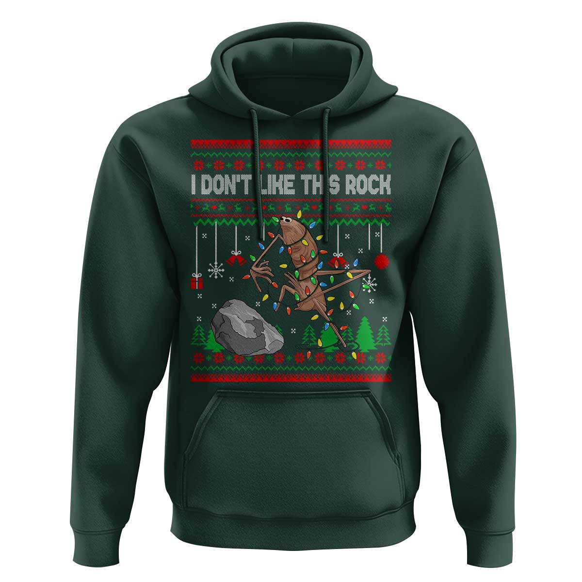 Christmas Marcus The Worm Meme Hoodie I Dont Like This Rock Brainrot Funny Ugly Xmas - Wonder Print Shop