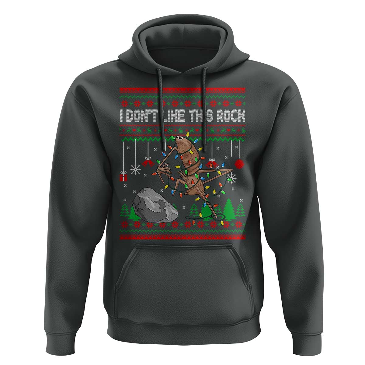 Christmas Marcus The Worm Meme Hoodie I Dont Like This Rock Brainrot Funny Ugly Xmas - Wonder Print Shop