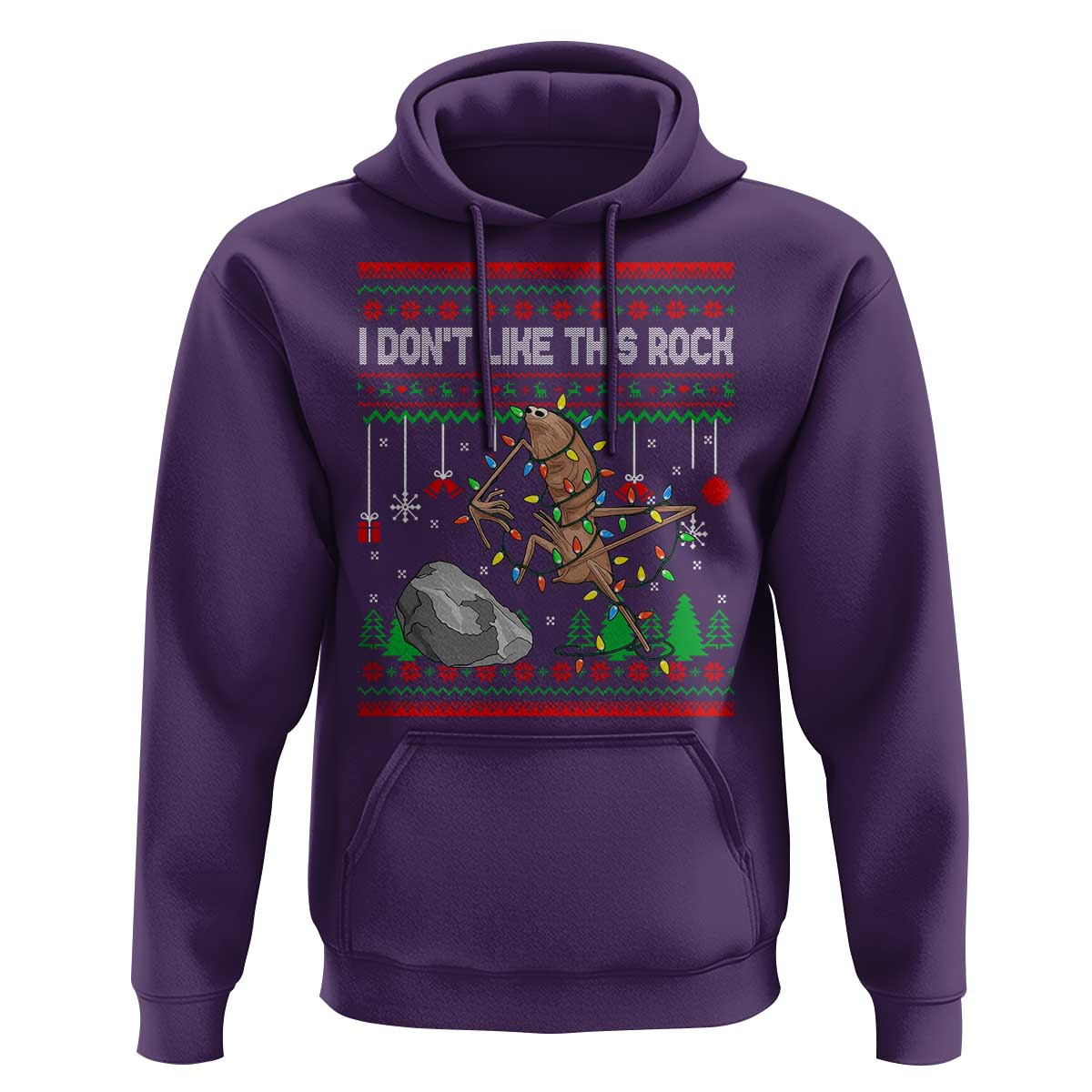 Christmas Marcus The Worm Meme Hoodie I Dont Like This Rock Brainrot Funny Ugly Xmas - Wonder Print Shop