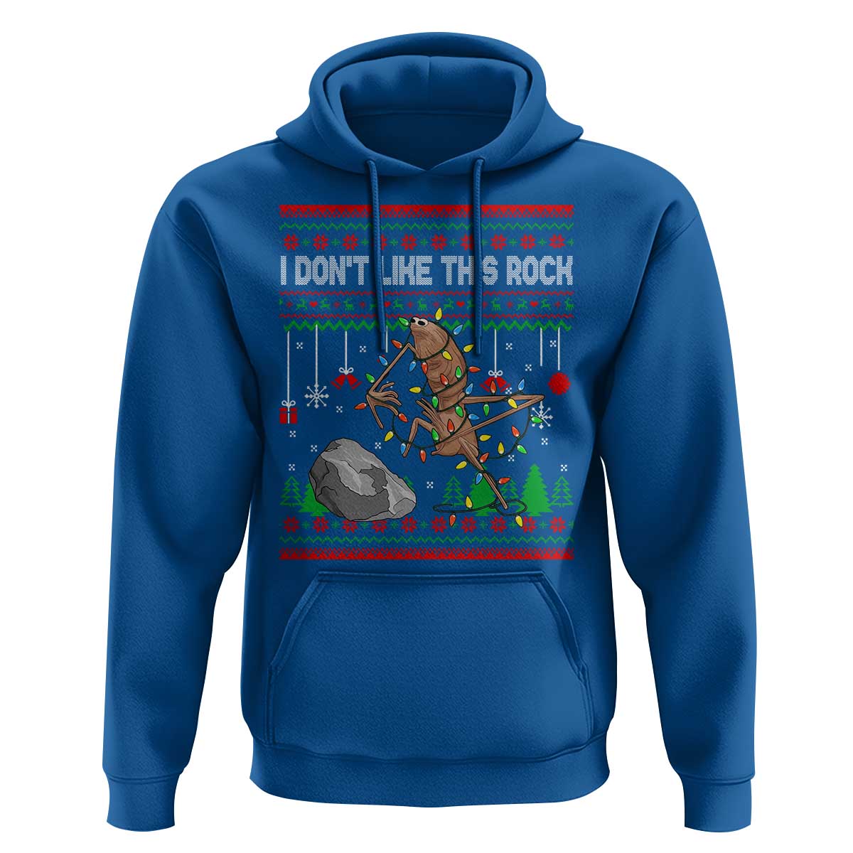 Christmas Marcus The Worm Meme Hoodie I Dont Like This Rock Brainrot Funny Ugly Xmas - Wonder Print Shop