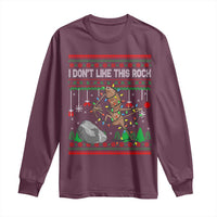 Christmas Marcus The Worm Meme Long Sleeve Shirt I Dont Like This Rock Brainrot Funny Ugly Xmas - Wonder Print Shop
