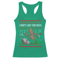 Christmas Marcus The Worm Meme Racerback Tank Top I Dont Like This Rock Brainrot Funny Ugly Xmas - Wonder Print Shop