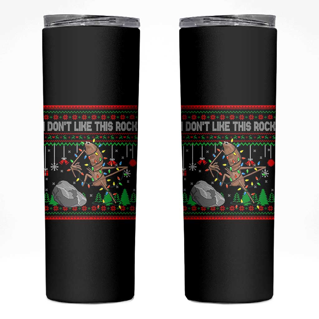 Christmas Marcus The Worm Meme Skinny Tumbler I Dont Like This Rock Brainrot Funny Ugly Xmas - Wonder Print Shop
