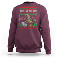Christmas Marcus The Worm Meme Sweatshirt I Dont Like This Rock Brainrot Funny Ugly Xmas - Wonder Print Shop
