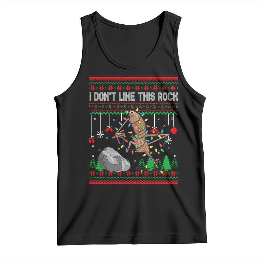 Christmas Marcus The Worm Meme Tank Top I Dont Like This Rock Brainrot Funny Ugly Xmas - Wonder Print Shop