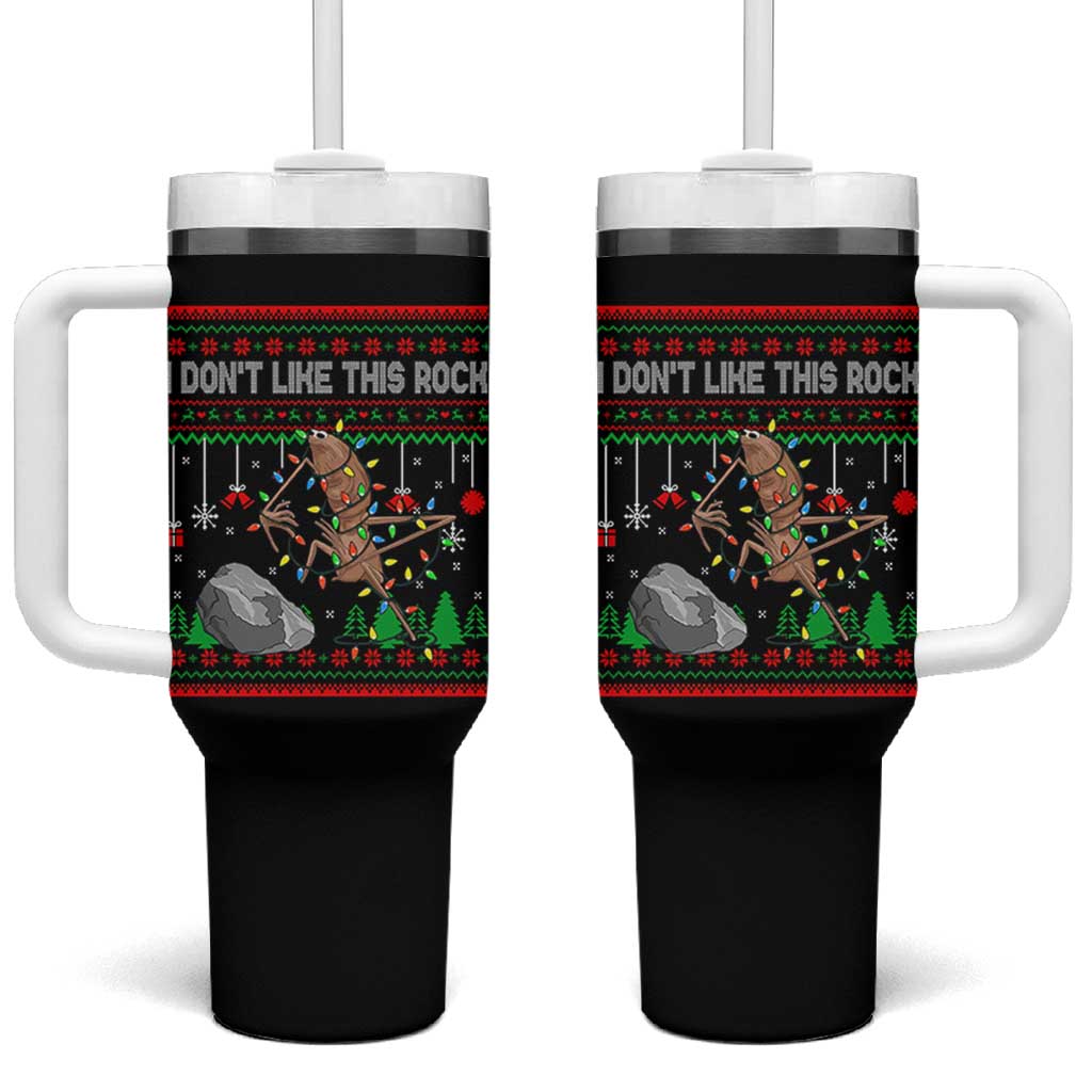Christmas Marcus The Worm Meme Tumbler With Handle I Dont Like This Rock Brainrot Funny Ugly Xmas - Wonder Print Shop