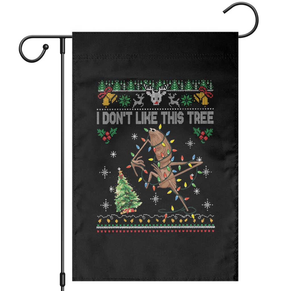 Marcus The Worm Christmas Meme Garden Flag I Dont Like This Tree Brainrot Funny Ugly Xmas - Wonder Print Shop