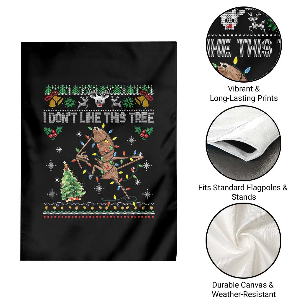 Marcus The Worm Christmas Meme Garden Flag I Dont Like This Tree Brainrot Funny Ugly Xmas - Wonder Print Shop