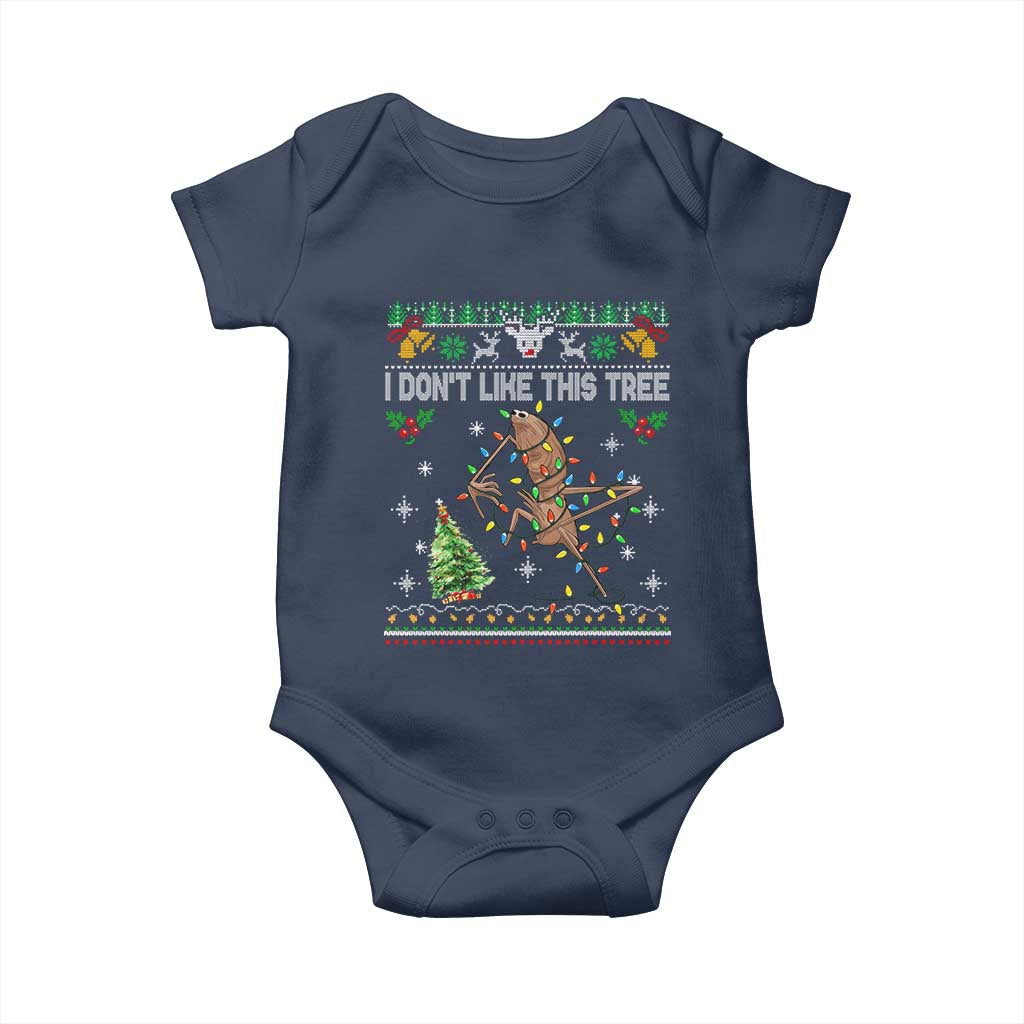 Marcus The Worm Christmas Meme Baby Onesie I Dont Like This Tree Brainrot Funny Ugly Xmas - Wonder Print Shop