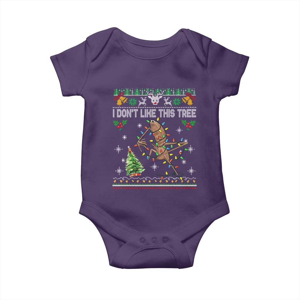 Marcus The Worm Christmas Meme Baby Onesie I Dont Like This Tree Brainrot Funny Ugly Xmas - Wonder Print Shop