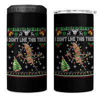 Marcus The Worm Christmas Meme 4 in 1 Can Cooler Tumbler I Dont Like This Tree Brainrot Funny Ugly Xmas - Wonder Print Shop