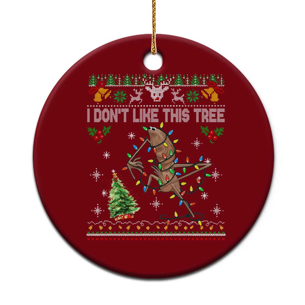 Marcus The Worm Christmas Meme Ceramic Ornament I Dont Like This Tree Brainrot Funny Ugly Xmas - Wonder Print Shop