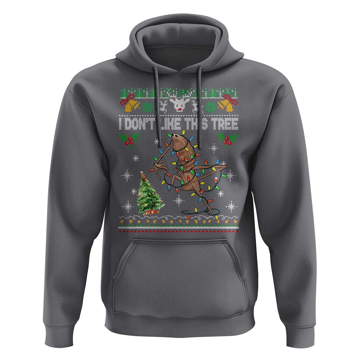 Marcus The Worm Christmas Meme Hoodie I Dont Like This Tree Brainrot Funny Ugly Xmas - Wonder Print Shop