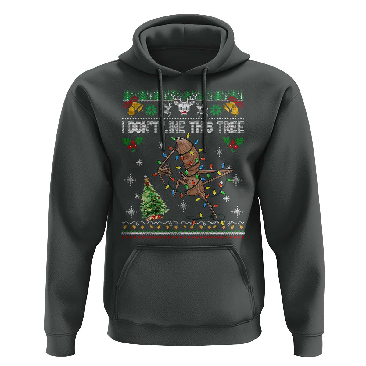 Marcus The Worm Christmas Meme Hoodie I Dont Like This Tree Brainrot Funny Ugly Xmas - Wonder Print Shop