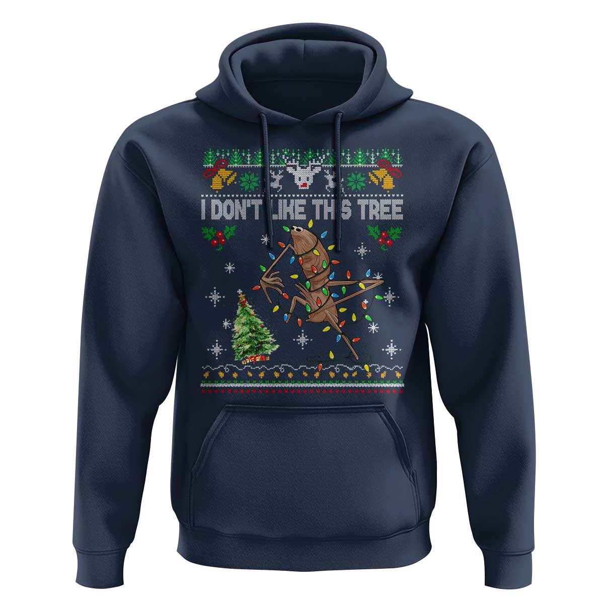 Marcus The Worm Christmas Meme Hoodie I Dont Like This Tree Brainrot Funny Ugly Xmas - Wonder Print Shop