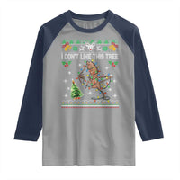 Marcus The Worm Christmas Meme Raglan Shirt I Dont Like This Tree Brainrot Funny Ugly Xmas - Wonder Print Shop