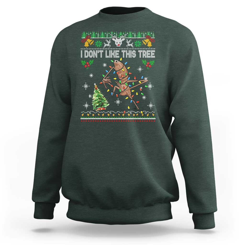 Marcus The Worm Christmas Meme Sweatshirt I Dont Like This Tree Brainrot Funny Ugly Xmas - Wonder Print Shop