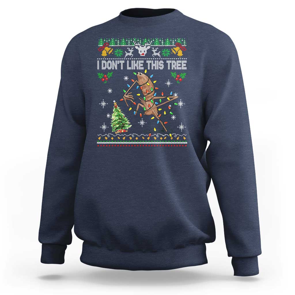 Marcus The Worm Christmas Meme Sweatshirt I Dont Like This Tree Brainrot Funny Ugly Xmas - Wonder Print Shop