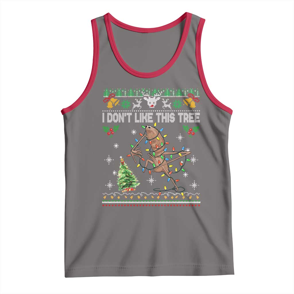 Marcus The Worm Christmas Meme Tank Top I Dont Like This Tree Brainrot Funny Ugly Xmas - Wonder Print Shop