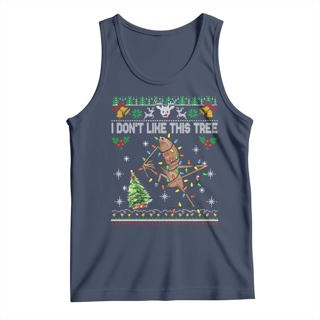Marcus The Worm Christmas Meme Tank Top I Dont Like This Tree Brainrot Funny Ugly Xmas - Wonder Print Shop