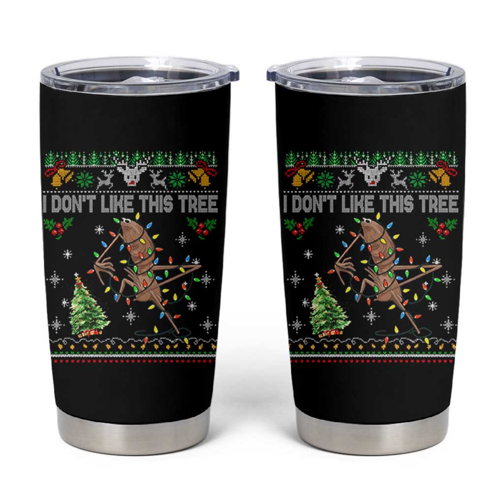 Marcus The Worm Christmas Meme Tumbler Cup I Dont Like This Tree Brainrot Funny Ugly Xmas - Wonder Print Shop