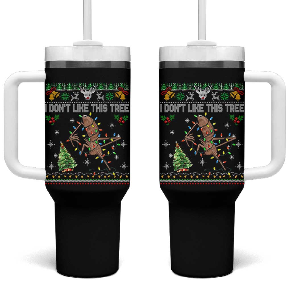 Marcus The Worm Christmas Meme Tumbler With Handle I Dont Like This Tree Brainrot Funny Ugly Xmas - Wonder Print Shop
