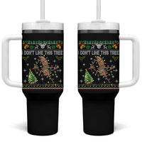 Marcus The Worm Christmas Meme Tumbler With Handle I Dont Like This Tree Brainrot Funny Ugly Xmas - Wonder Print Shop