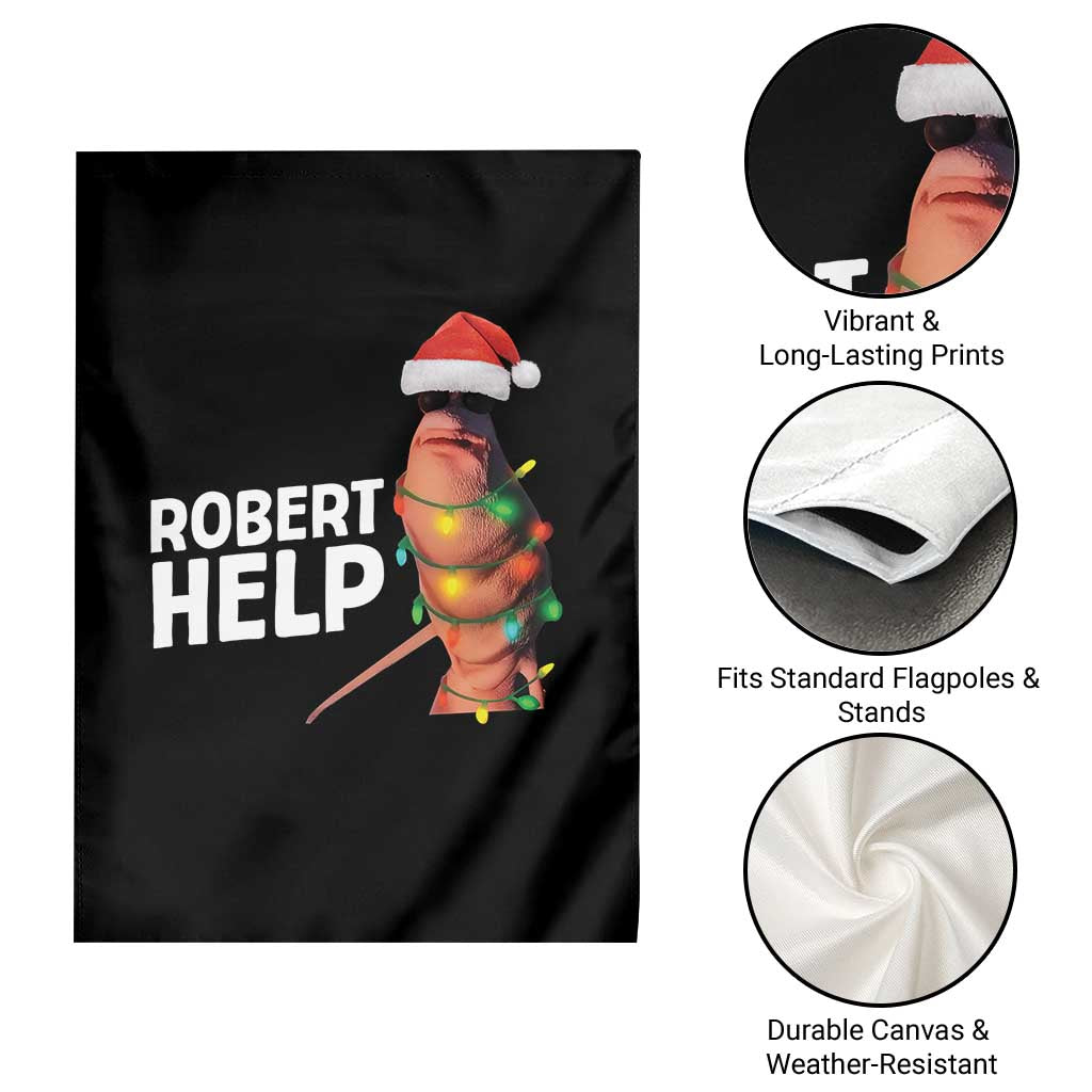 Marcus The Worm Christmas Garden Flag Robert Help Internet Weirdcore Brainrot Humor - Wonder Print Shop