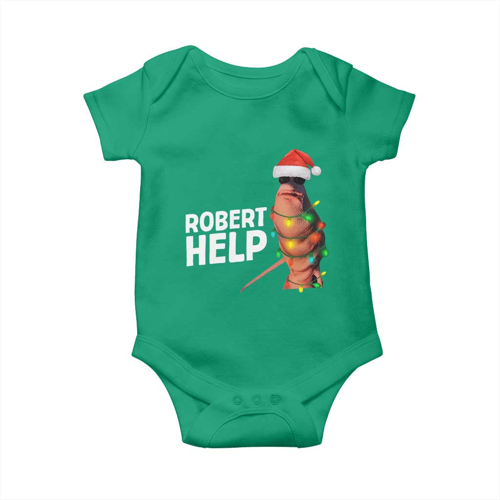 Marcus The Worm Christmas Baby Onesie Robert Help Internet Weirdcore Brainrot Humor - Wonder Print Shop
