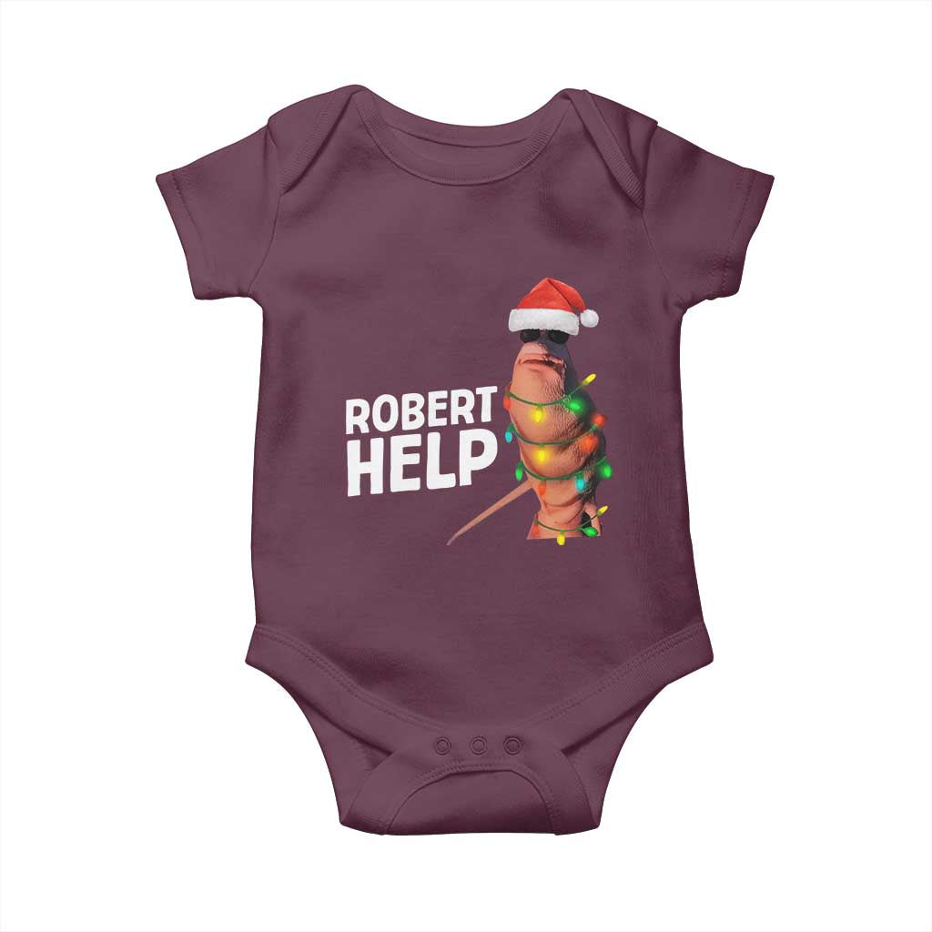 Marcus The Worm Christmas Baby Onesie Robert Help Internet Weirdcore Brainrot Humor - Wonder Print Shop