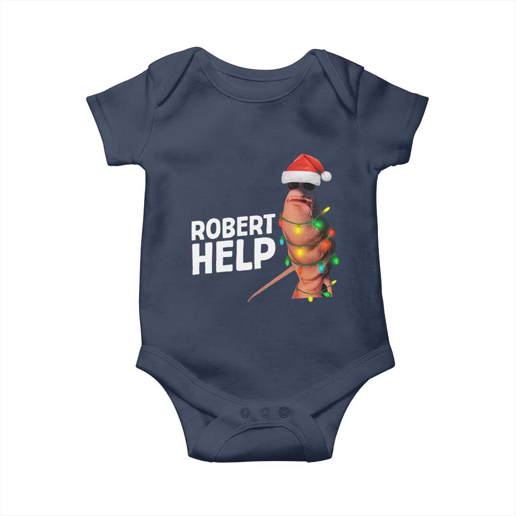 Marcus The Worm Christmas Baby Onesie Robert Help Internet Weirdcore Brainrot Humor - Wonder Print Shop