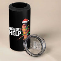 Marcus The Worm Christmas 4 in 1 Can Cooler Tumbler Robert Help Internet Weirdcore Brainrot Humor - Wonder Print Shop