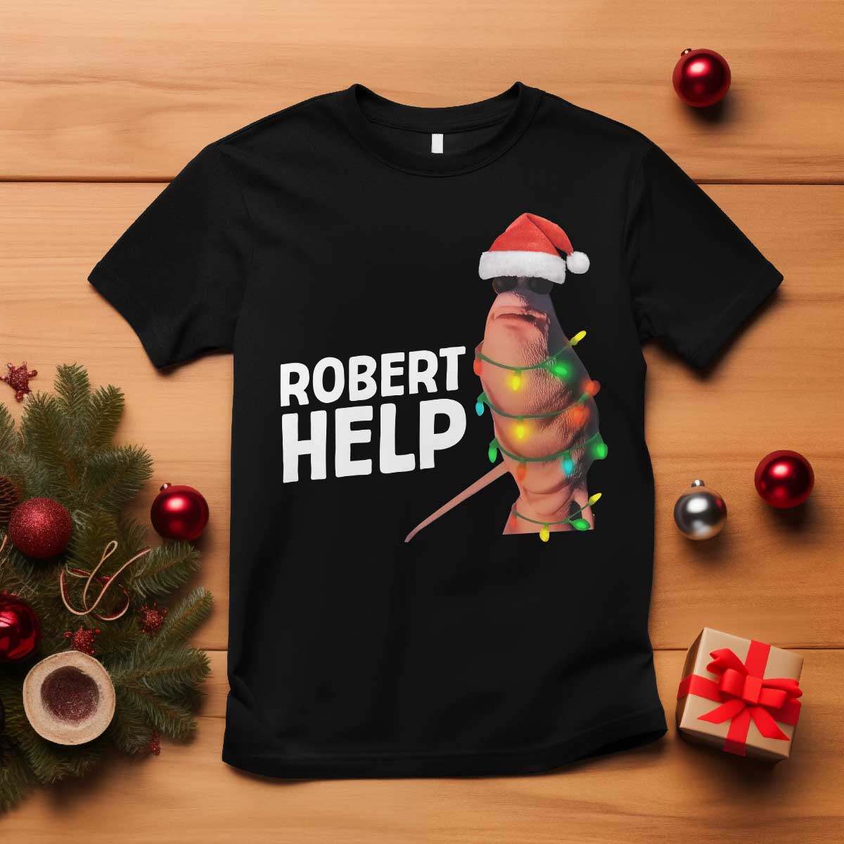 Marcus The Worm Christmas T Shirt Robert Help Internet Weirdcore Brainrot Humor - Wonder Print Shop
