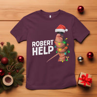 Marcus The Worm Christmas T Shirt Robert Help Internet Weirdcore Brainrot Humor - Wonder Print Shop