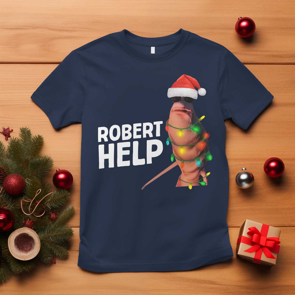 Marcus The Worm Christmas T Shirt Robert Help Internet Weirdcore Brainrot Humor - Wonder Print Shop