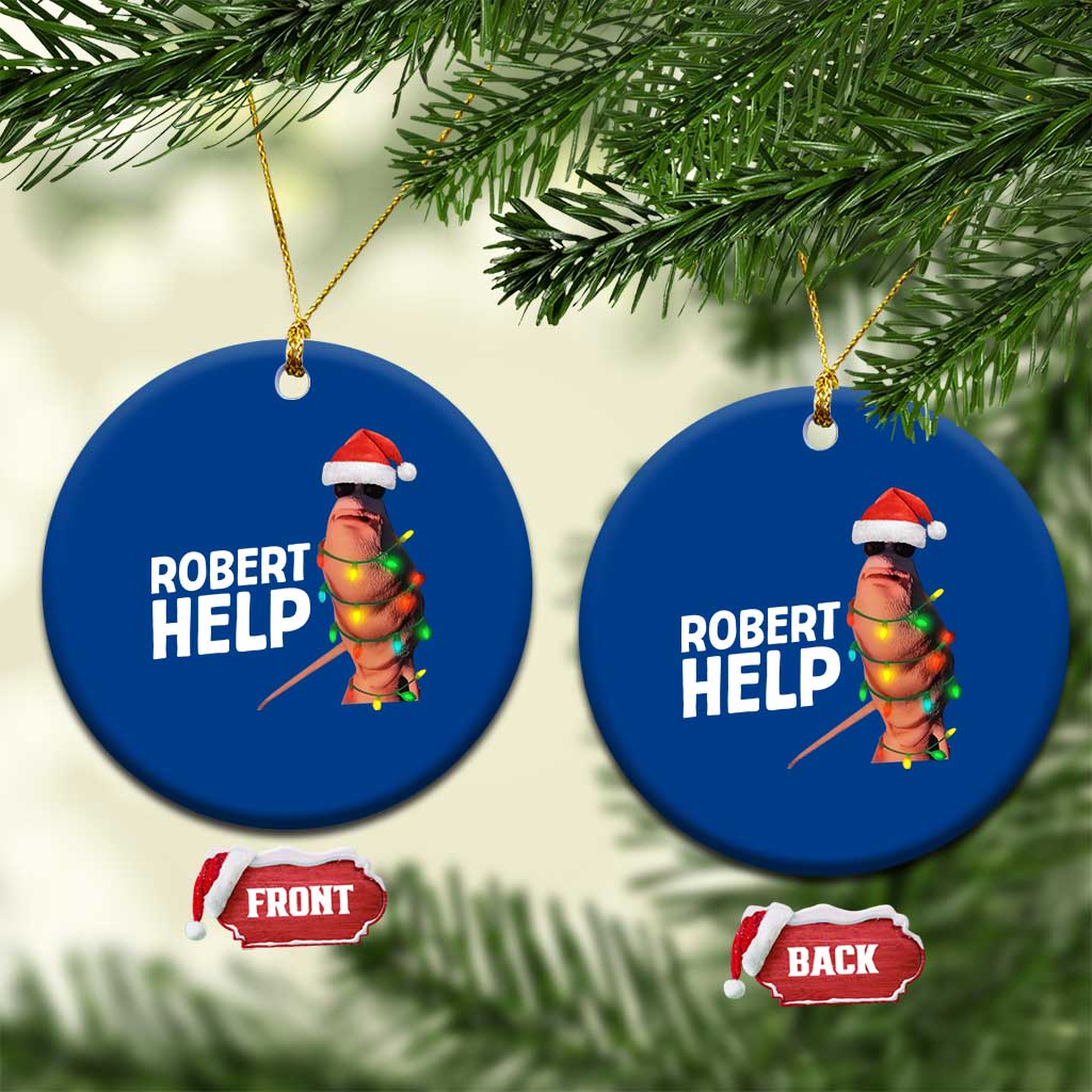 Marcus The Worm Christmas Ceramic Ornament Robert Help Internet Weirdcore Brainrot Humor - Wonder Print Shop