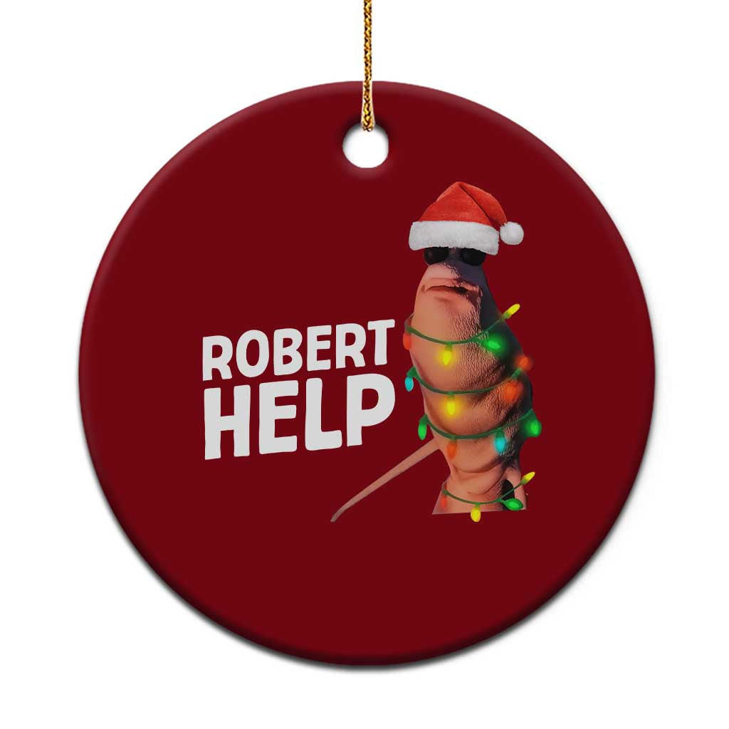 Marcus The Worm Christmas Ceramic Ornament Robert Help Internet Weirdcore Brainrot Humor - Wonder Print Shop